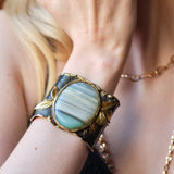 Striped Agate Statement Cuff Bracelet