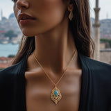 Ottoman Leaf Pendant Necklace